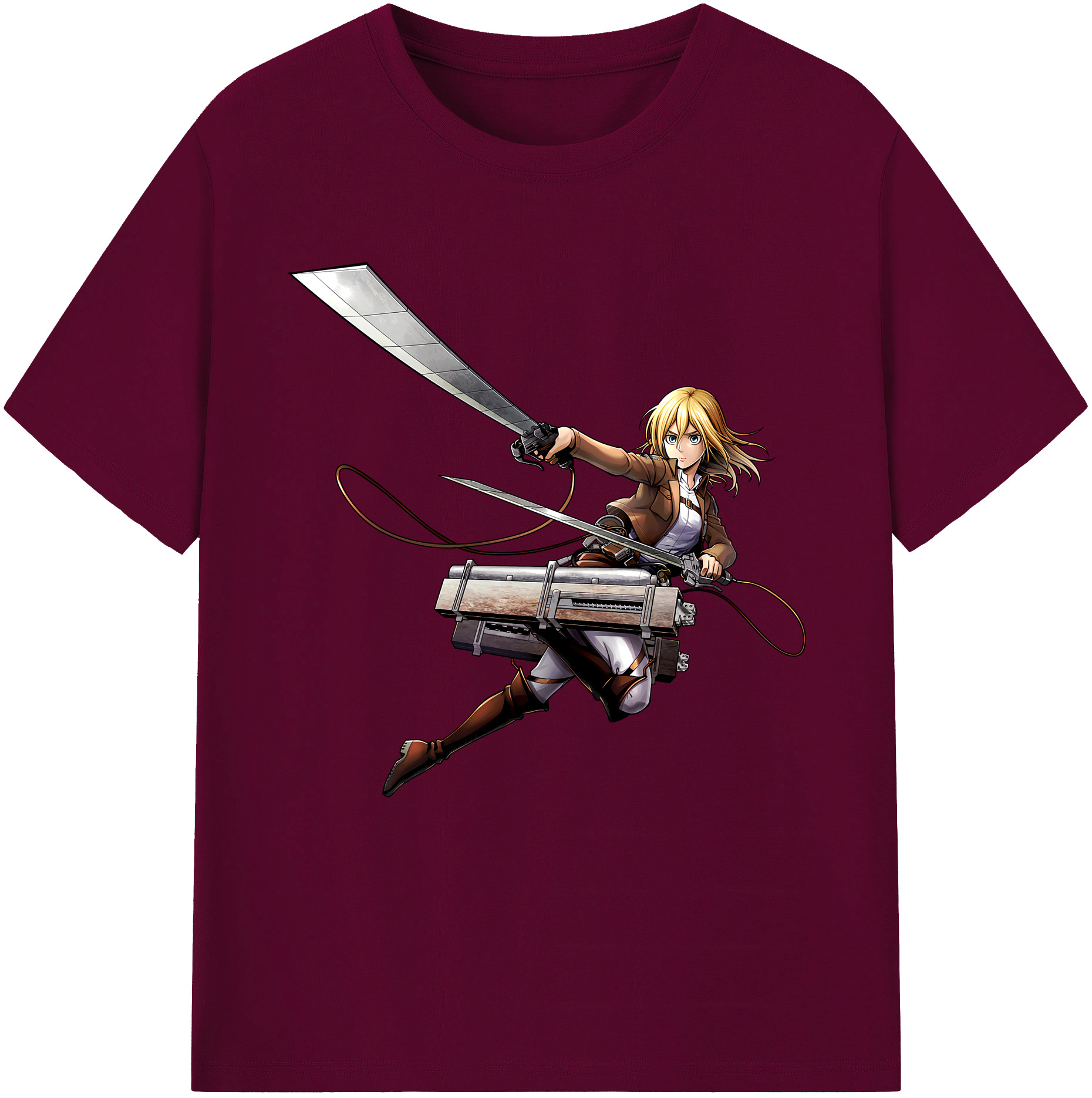 （画像用） 進撃の巨人 クリスタ·レンズ Attack on Titan Christa Lenz レディースカジュアルプリントTシャツ（綿100％）